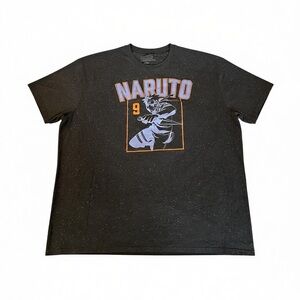 Naruto Shippuden with Naruto Uzumaki Number 9 of the Series LogBlack Graphic Tee